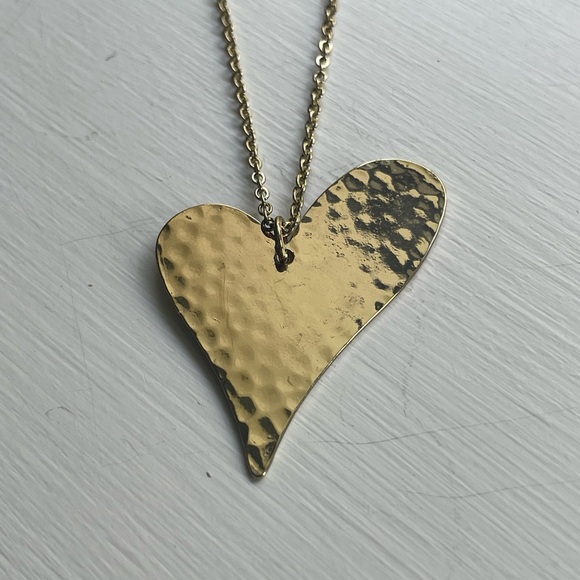 Textured Gold Heart Necklace by Nashelle Jewelry for Neiman Marcus - Picture 1 of 9